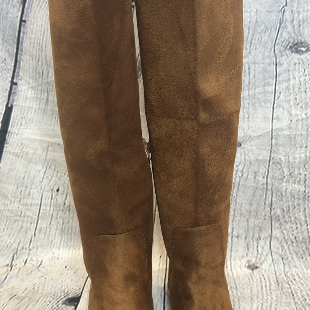 J. Crew Troy Brown Faux Suede Brown Over-the-Knee Boots Size 7.5 - Picture 6 of 16